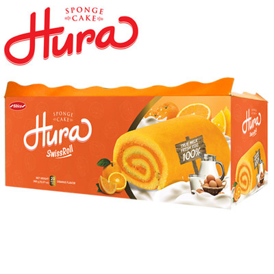 Orange flavor Hura Swissroll in demi box 360gr