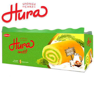 Pandan flavor Hura Swssroll in Demi box 36ogr