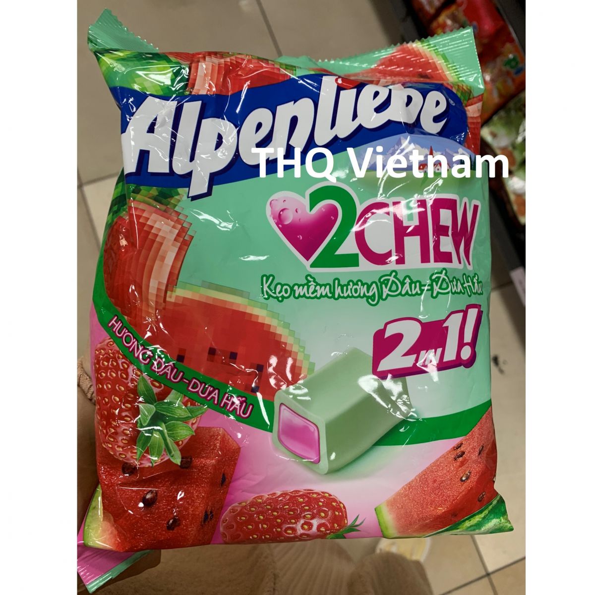 Alpenlibe 2Chew 2in1 Water melon & Strawberry 
