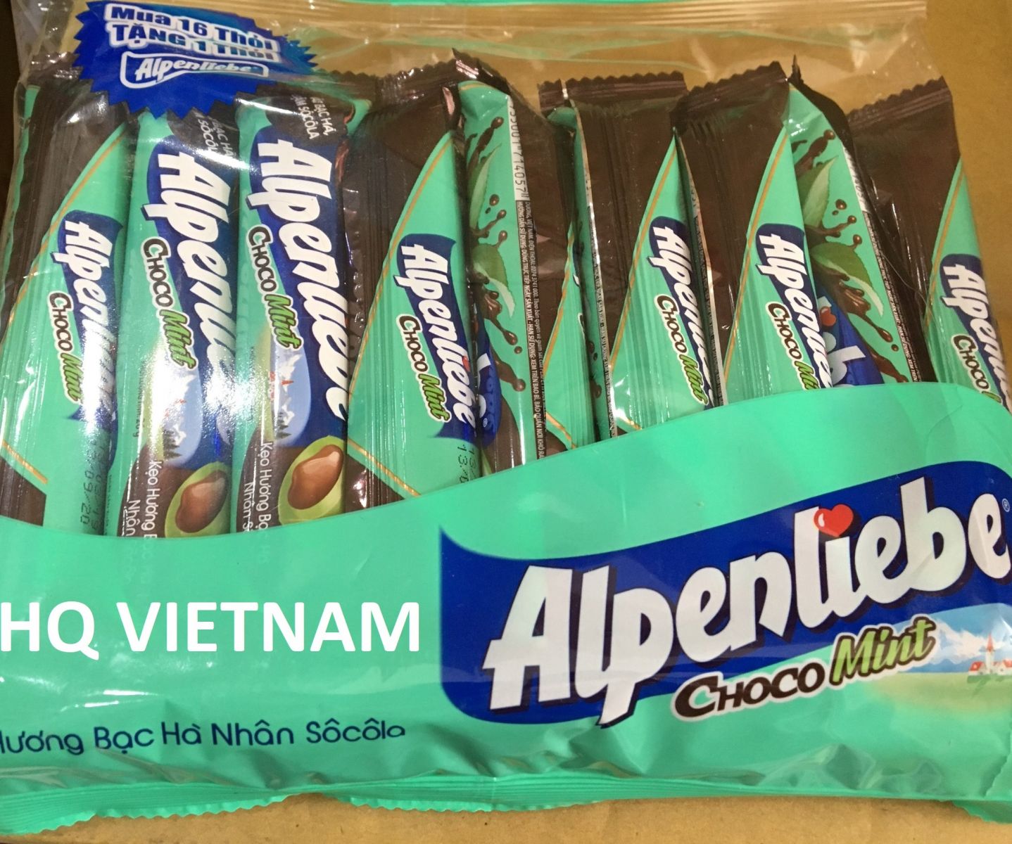 Alpenliebe Choco Mint candy roll 26g * 16 bars * 24 packs 