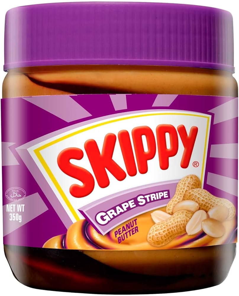 SKIPPY PEANUT BUTTER GRAPE STIPES 350G