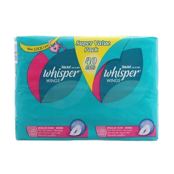 sanitary napkin PG Whisper IPAD normal wings 40Sx12