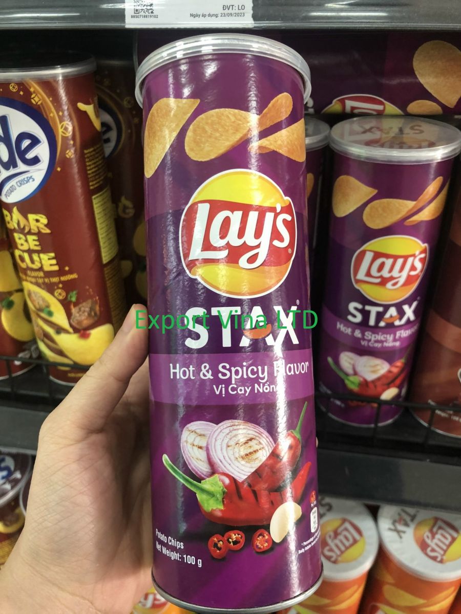 Lay's Stax Hot & Spicy Flavor 100gr x 16 cans