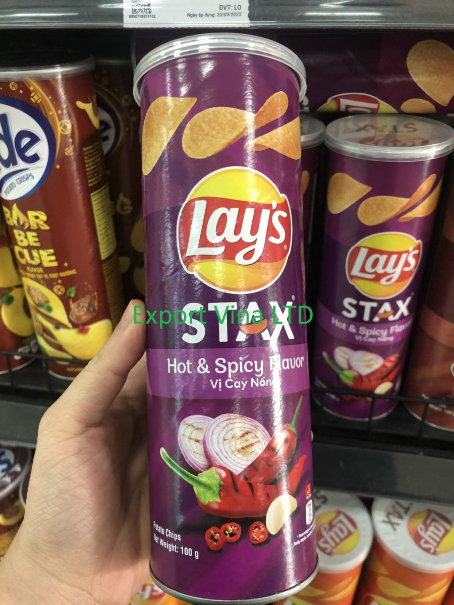 Lay's Stax Hot & Spicy Flavor 100gr x 16 cans