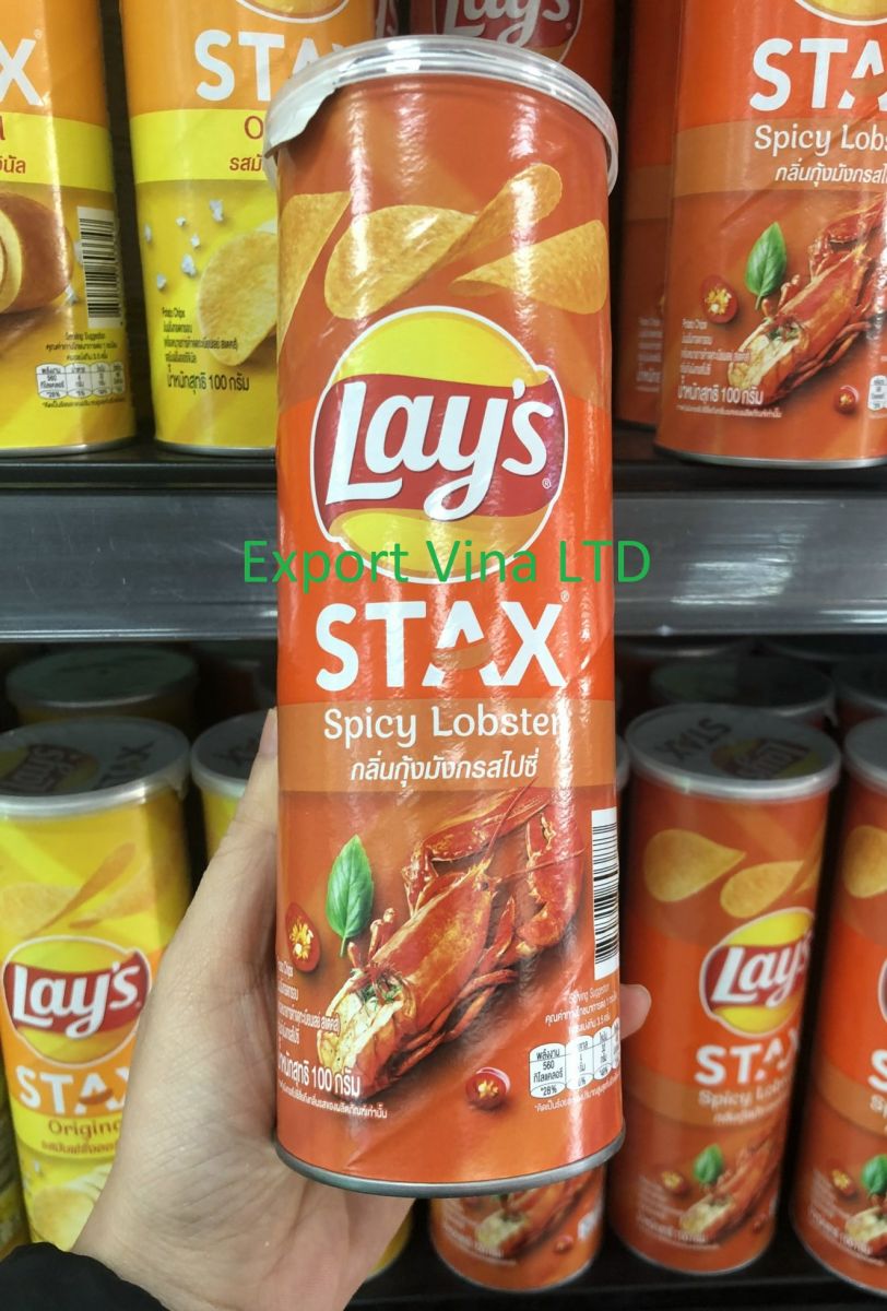 Lay's Stax Spicy Lobster Flavor 100gr x 16 cans