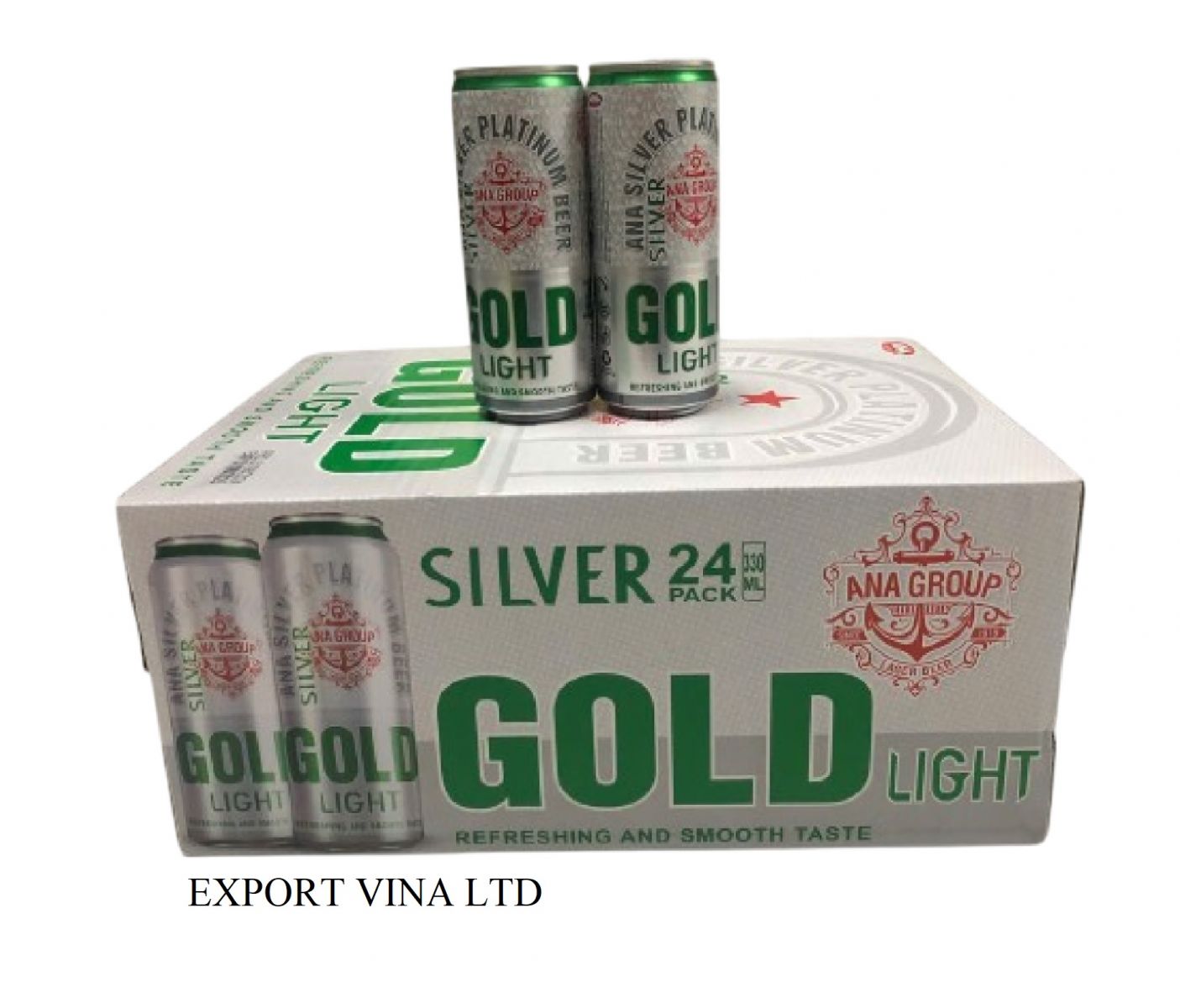 BEER SILVER GOLD LIGHT 330ML X 24 CANS