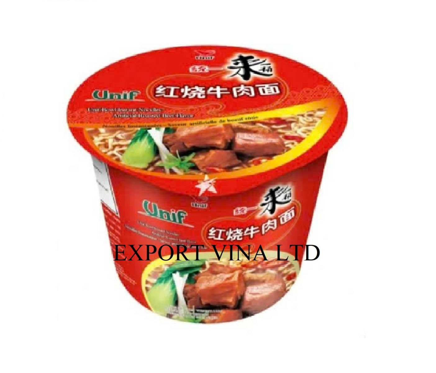 Unif Bowl Instant Noodles-Artificial Roasted Beef Flavor