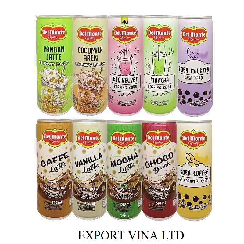 Del Monte Multi-Flavor Boba Milk Can 240mL