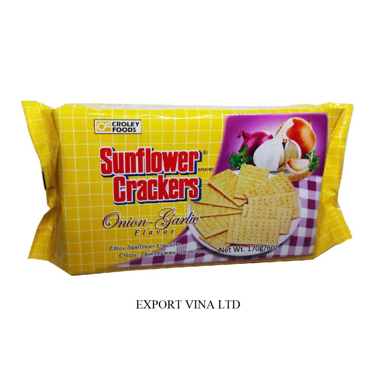 Sunflowers Crackers 170g Onion Garlic