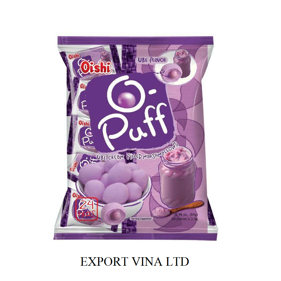 Oishi O.Puff Marshmallows Ube Candy 84g