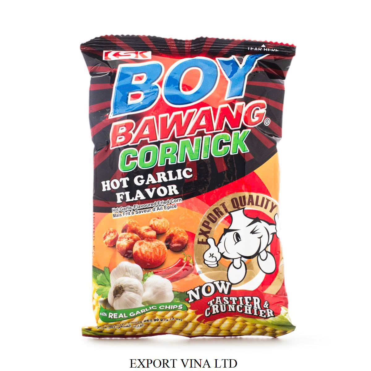 Boy Bawang Snack Cornick Hot Garlic Flavor 100g