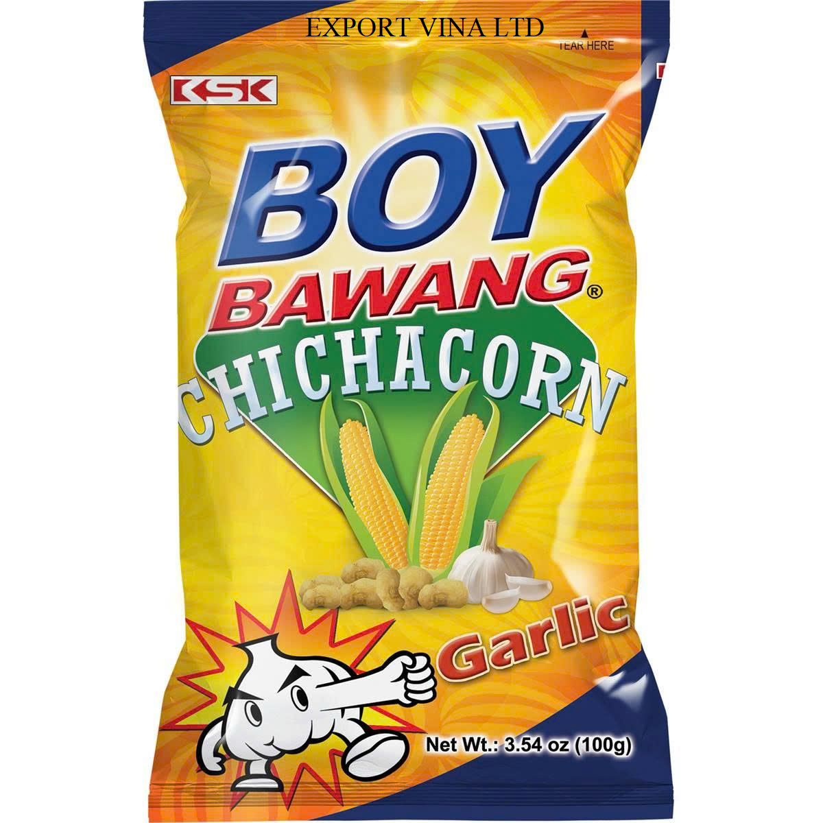 Boy Bawang Chichacorn Deliciously Garlic Flavored 100g