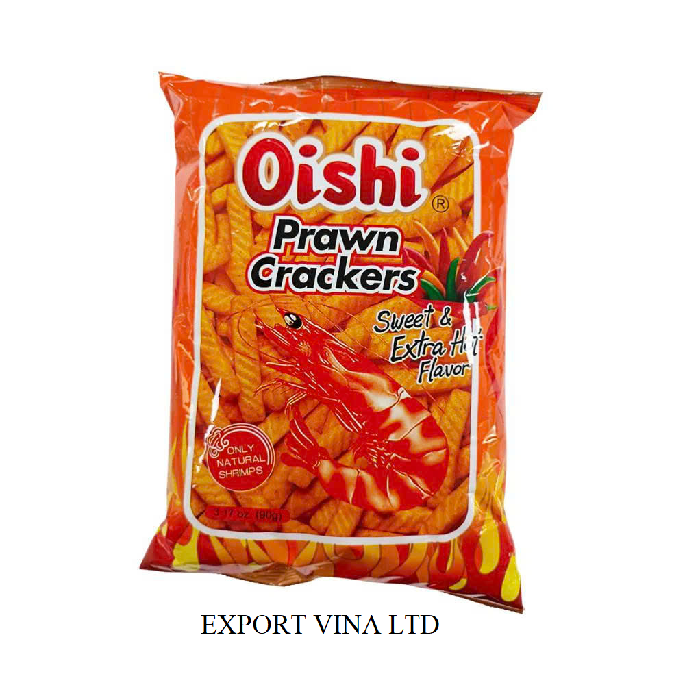 Oishi Snack Parwn Crackers Sweet And Extra Hot Flavor 60g