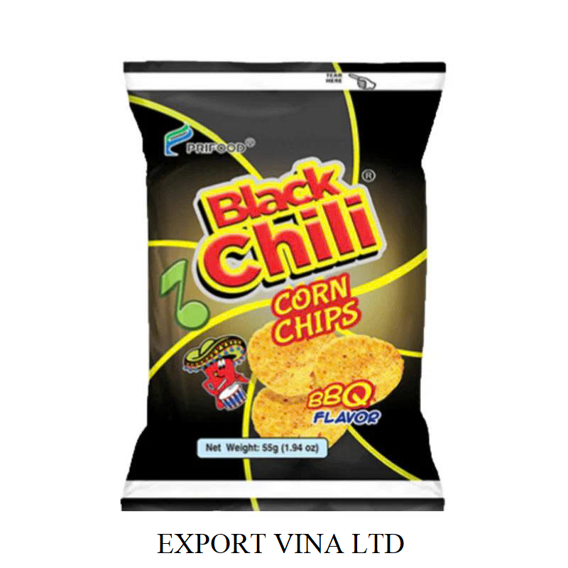 Prifood 120g Cornchip BBQ Flavor Black Chili 