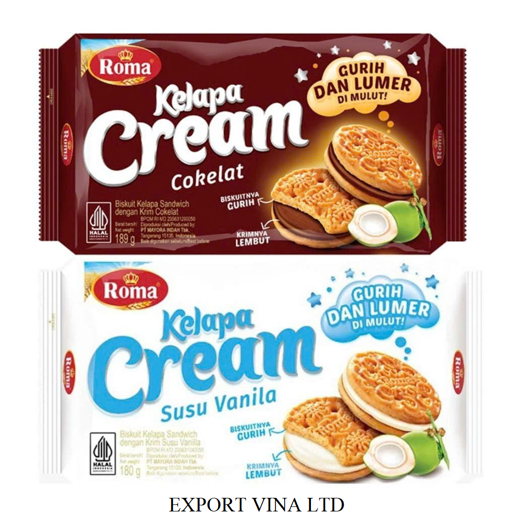 Roma Cream Chocolate & Vanilla Coconut Biscuit
