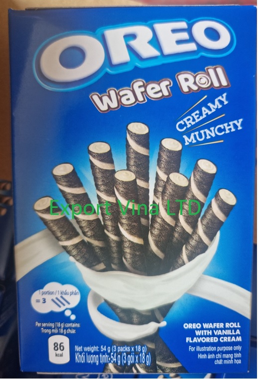 Oreo Wafer Roll Vanilla 3 pack x 18gr