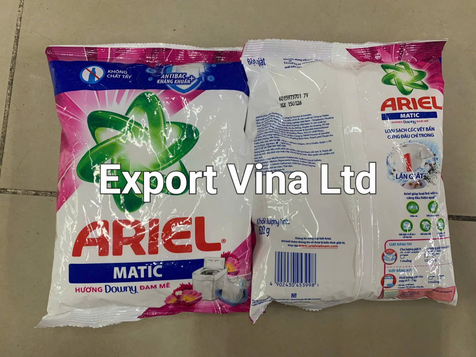 Ariel Washing Powder With Downy 620g x 18 