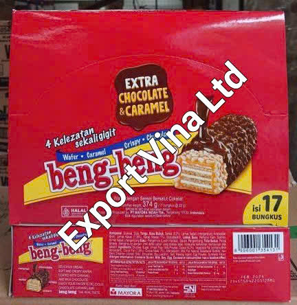 Beng Beng Extra Chocolate & Caramel Wafer 374g (17pcs x 22g)