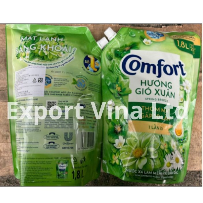 Comfort Concentrated Fabric Conditioner Spring Wind Refill 1.8L x 4