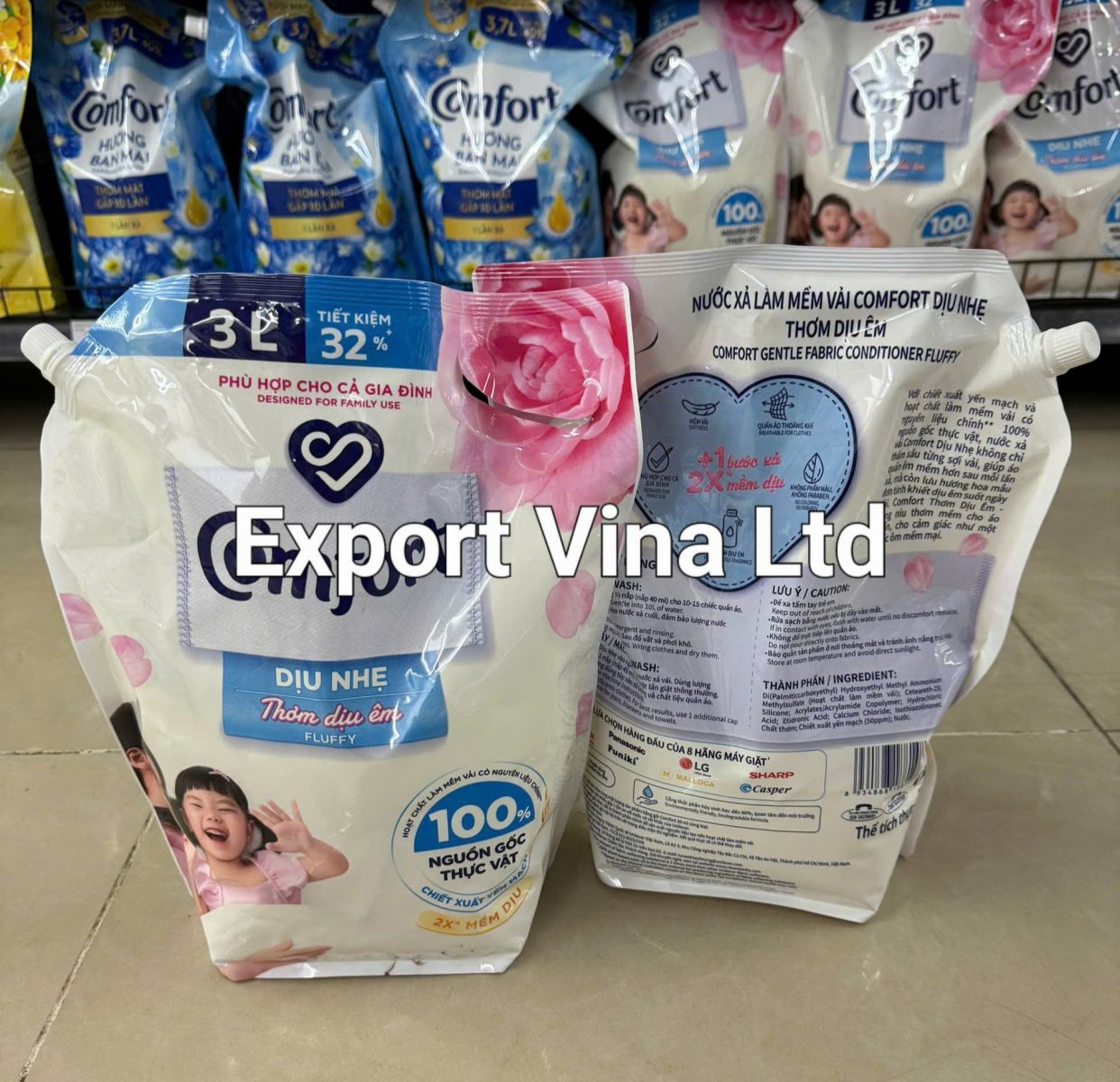 Comfort Fabric Softener Gentle Fluffy Scent Designed For Family Use 3 L