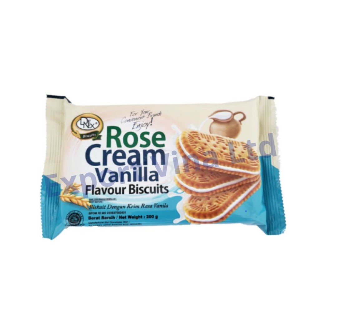 Denex Rose Cream Vanilla Biscuits 200g x 7 x 3 packs
