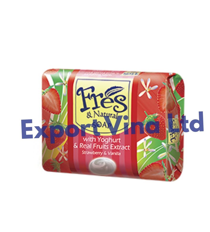 Fres and Natural Soap with Yogurt and Real Fruits Strawberry and Vanilla 70g x 72 pcs