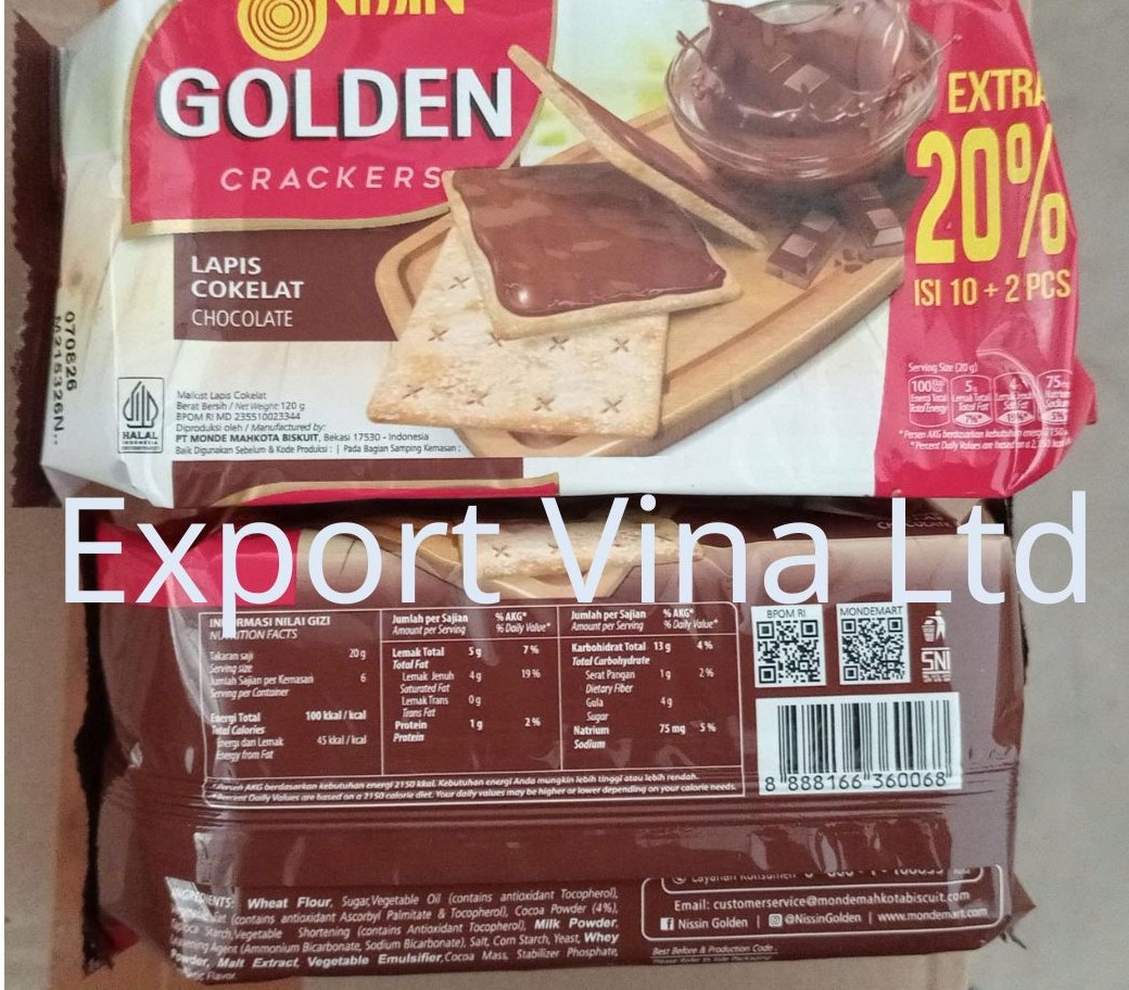 Nissin Golden Chocolate Crackers 120g x 20