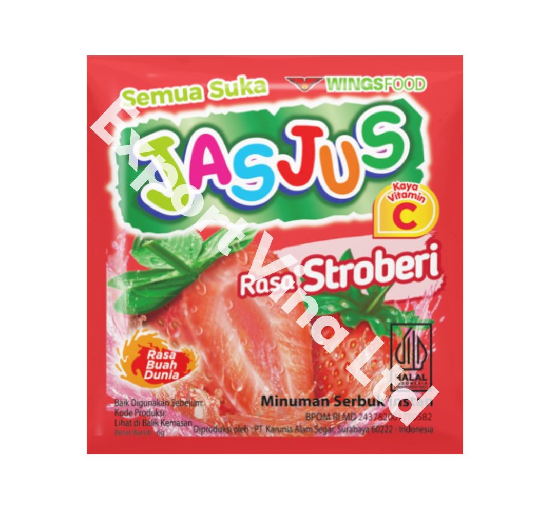JasJus Strawberry Instant Fruit Powder Drink 6g 