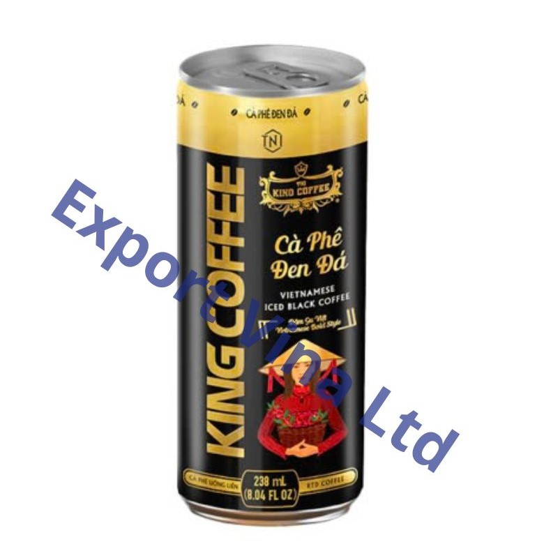 King Coffee Vietnamese Iced Black Coffee 238ml x 24 cans