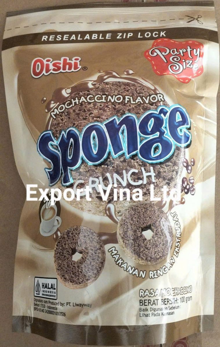 Oishi Sponge Crunch Mochaccino Flavor 100gr x 20 