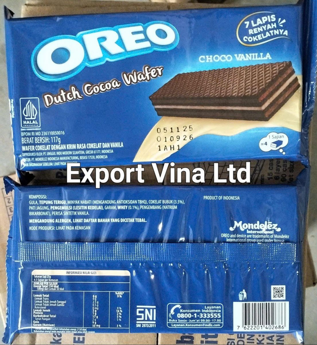 Oreo Wafer Choco Vanilla 117g x 24