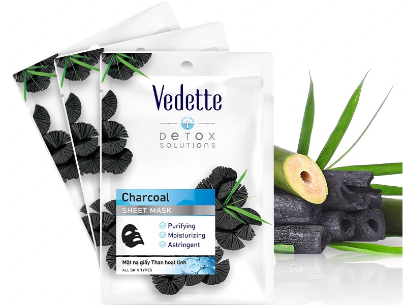 Vedette Detox Solutions Charcoal Sheet Mask 22ml
