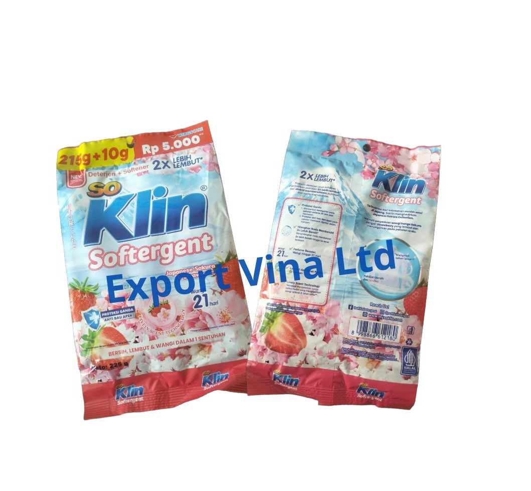 SoKlin Washing Powder Detergent Japanese Sakura $ Strawberry 225g