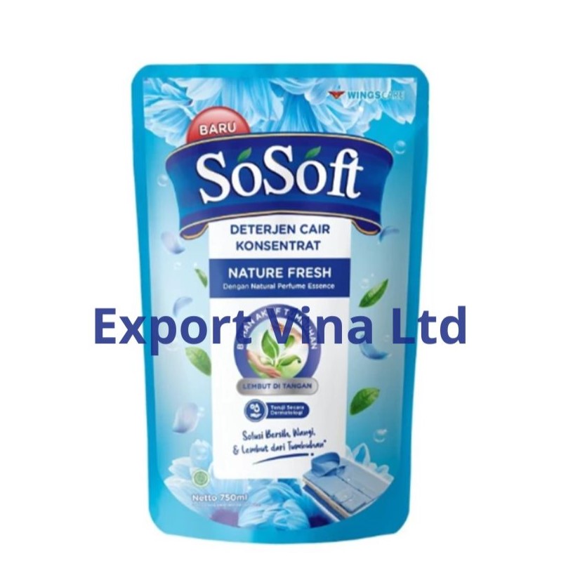 SoSoft Liquid Detergent Natural Fresh Refill 750ml x 6 