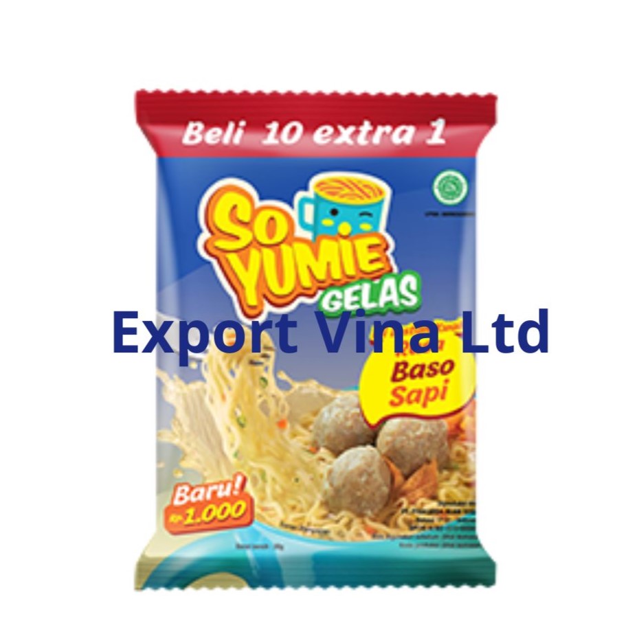 So Yumie Gelas Instant Noodle Rasa Baso Sapi 30gr x 10 pcs