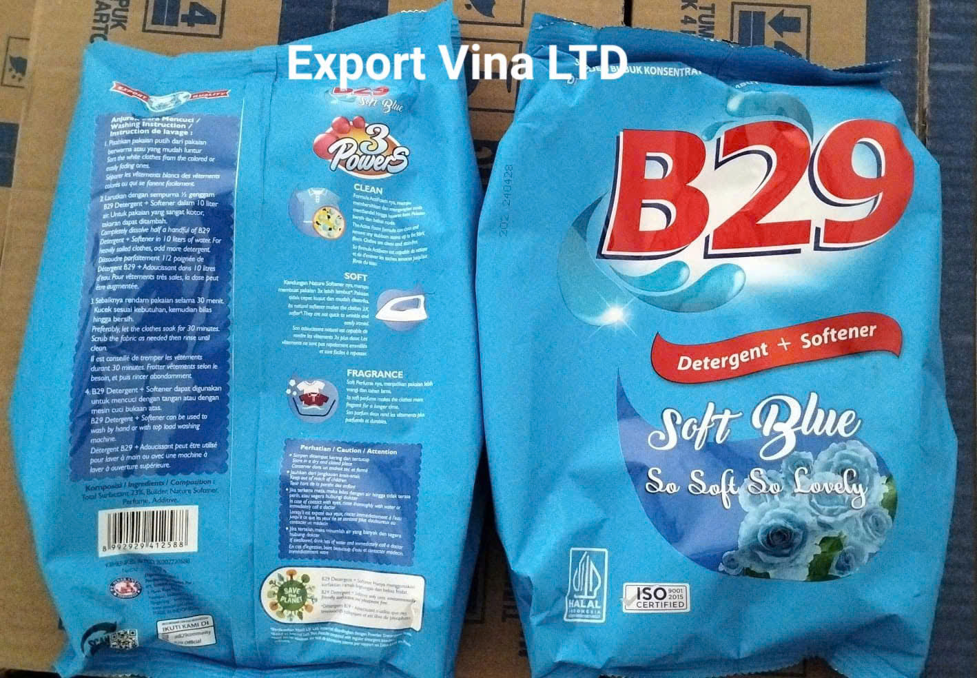 B29 washing detergent soft blue 750g x 12 packs