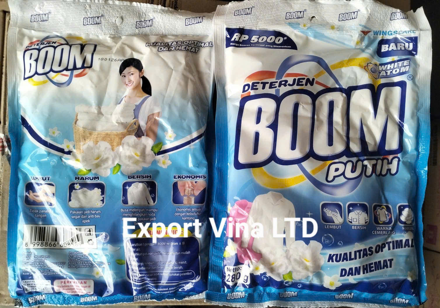 BOOM deterjen putih 280g x 12 packs